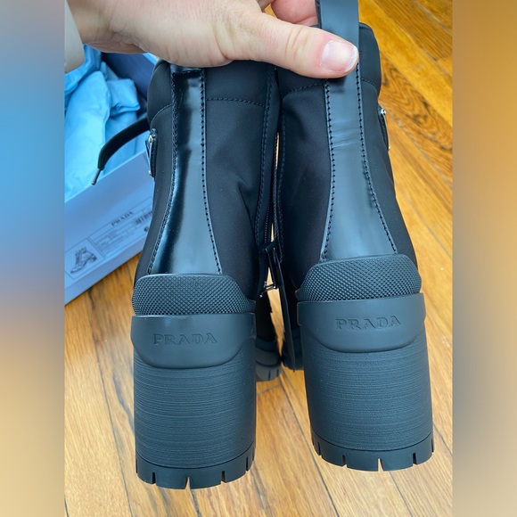 Prada re-nylon and leather combat booties size 37. Brand new in box with tags - Picture 4 of 11